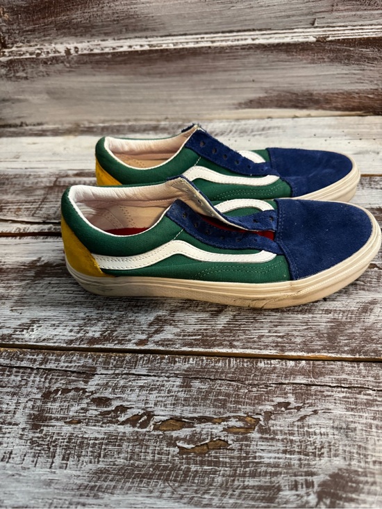 Vans Shoes - Vans Green & Blue Low-Top Sneakers with White Side Stripe